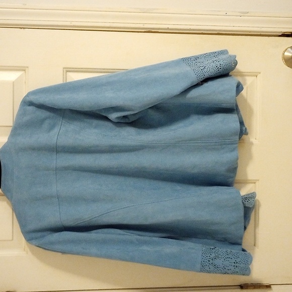 Chico's Blue Ruffle Jacket - Picture 3 of 5